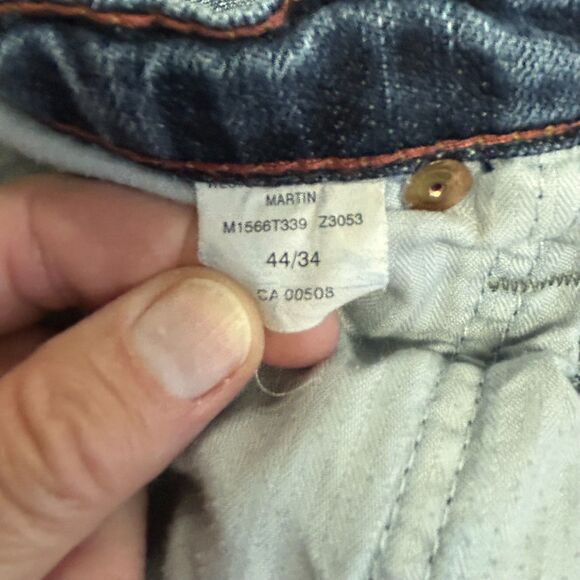 Silver Martin Fit Blue Wash Distressed Faded Relaxed Straight Leg Jeans 44X34 - Picture 9 of 15